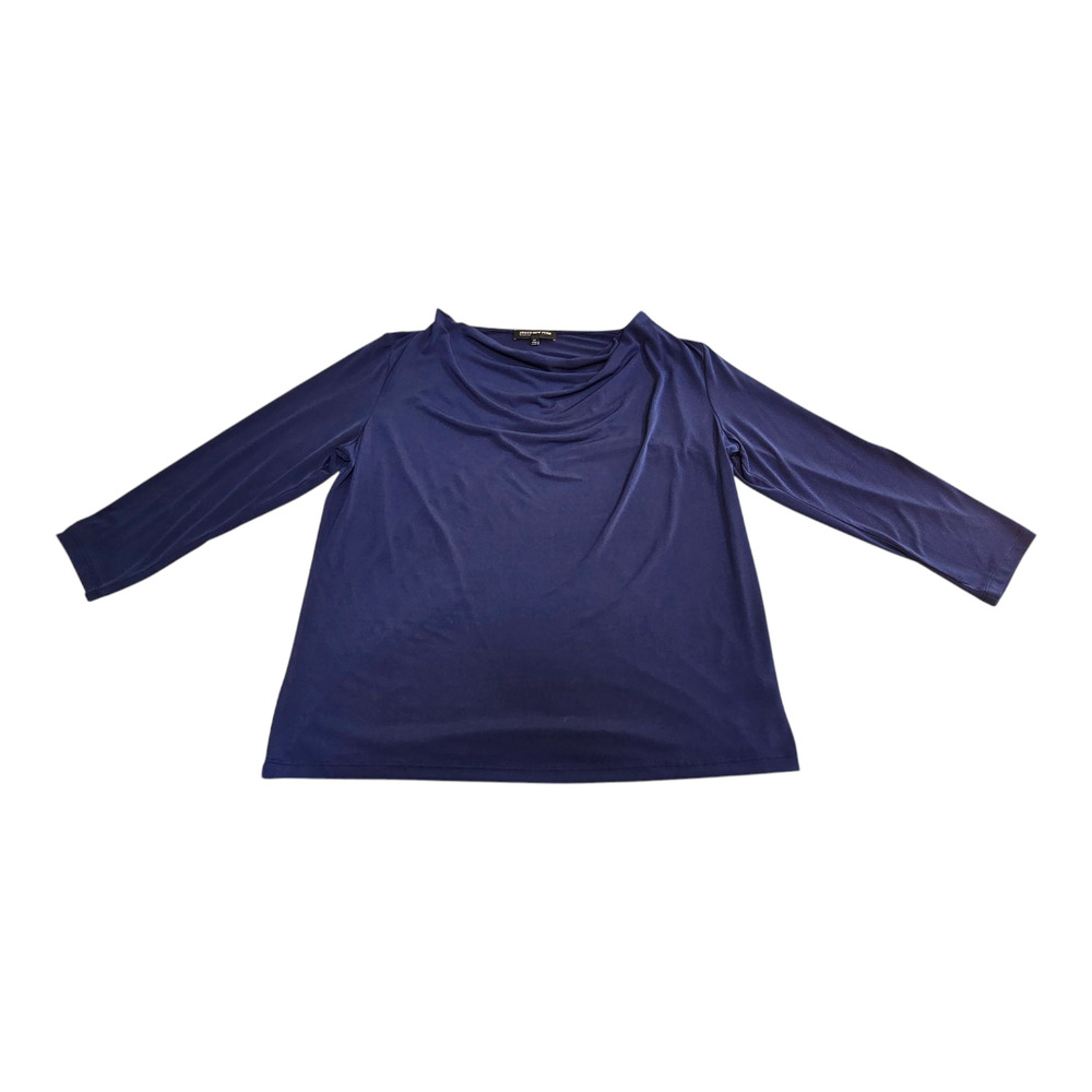 Jones New York Woman Long Sleeve Blue Blouse 1X